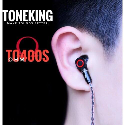 TONEKING TO400s 400Ohm High Sensitivity Graphene Diaphragm Flat Hifi Music Monitor DJ Studio Stereo Metal Earphone
