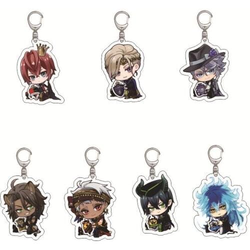 Twisted Wonderland Riddle Rosehearts Azul Ashengrott Acrylic Pendant Keychain Keyring Figure Toy Gifts Cosplay