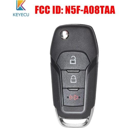 KEYECU Replacement Flip Remote Key Fob 315 / 433MHz with 49 Chip for Ford F150 F250 F350 2015-2019 HU101 Uncut FCC: N5F-A08TAA