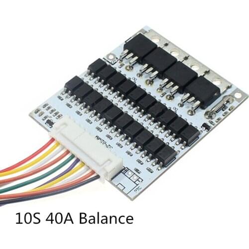 10S lithium ion battery protection board 36V 40A battery charge balance protection circuit board with cables