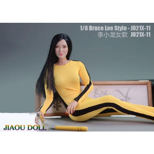 JO21X-11 1/6 Female/Male Soldier Figure Clothes Chinese Kong fu star yellow sportswear jumpsuits Set Model for 12 inches figure