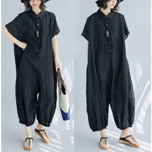 Plus size New 2019 Ladies Playsuits & Bodysuits Summer women clothing transparent comfortable short sleeve Jumpsuits