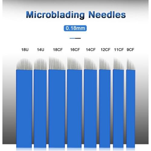 100PCS Tattoo Needles Tattoo Eyebrow Microblading Blade Permanent Makeup Manual Eyebrow Bevel Blades Sobrancelha Tattoo Supplies