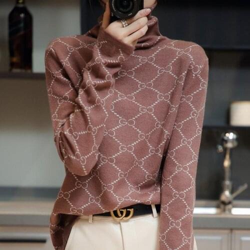 2021 woman winter 100% Cashmere sweaters knitted Pullovers jumper Warm Female Turtleneck blouse long sleeve clothing