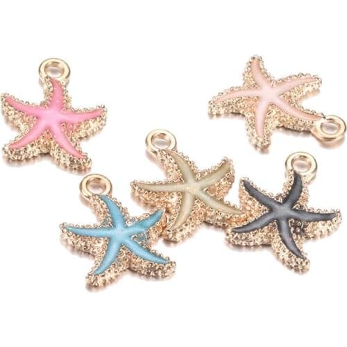 30pcs/Lot Starfish Charms Pendants for Jewlery Making DIY Bracelet Earrings Necklace Accessories 15*19mm