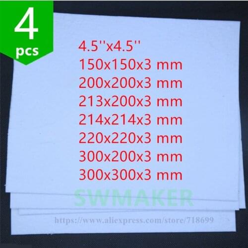 SWMAKER 4pcs*Reprap 3D printer various sizes heated bed insulation plate sheet Heating Bed Insulation Cottons