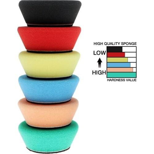 2 inch car polishing sponge board coarse, medium and fine RO/DA automatic polishing machine sponge 6 sets