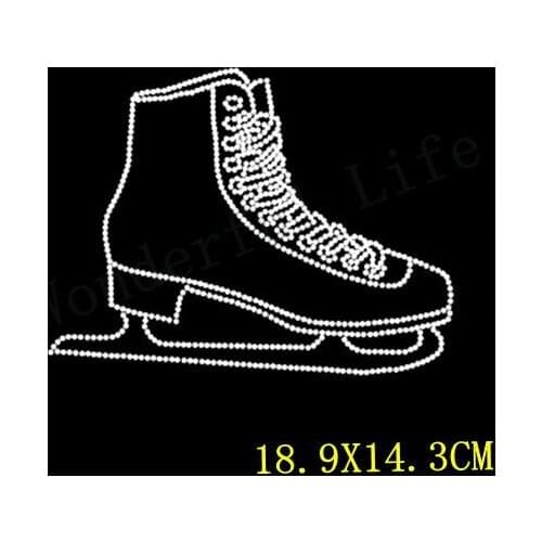 Free shipping ice skate design in dot design hotfix Rhinestone Iron On Heat Transfer Hot Fix Bling