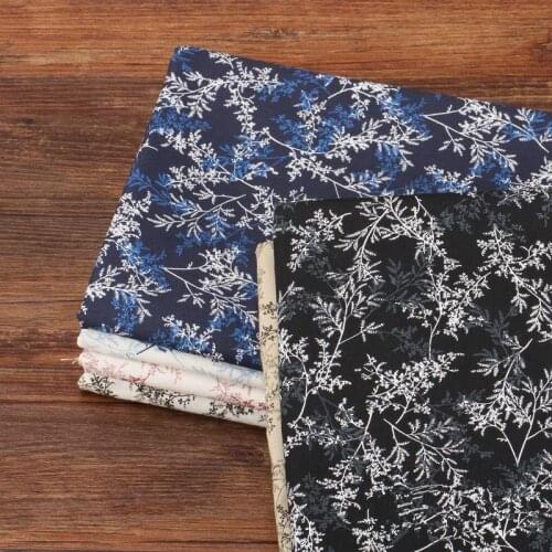 CF28 1/2yard Leaves Bronzing Fabric Japanese Hot Stamping Fabric DIY Quilting Patchwork Handmade Sewing DIY Cotton Fabirc