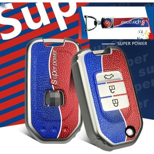 Car key cover For honda civic accessories accord 2019 key holder Sport fashion key chain key fob cover set protection Anti-fall