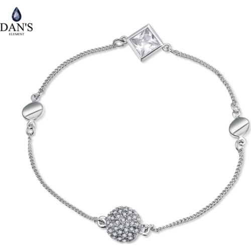 Dans Element AAAZircon jewelry White gold Color Fashion bangle for women Brand new sale Vintage #133322