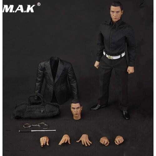 For Collection 1/6 Scale ZH001 HK CID Senior Inspector Donnie Yen Sir Double Heads Full Set Figure Model Doll for Fans Gifts
