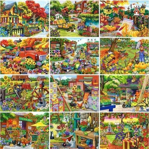 Evershine Full Square Diamond Painting Farm 5D DIY Diamond Embroidery Garden Landscape Cross Stitch Autumn Home Decorations