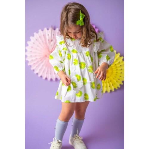 Flaneur Baby Girl Floral Daisy Dress & Bag 2 Pieces Set For Summer 2021 High Quality Casual For Toddler Kids Outwear