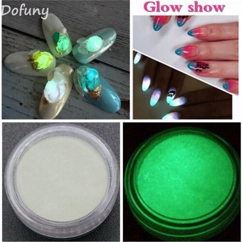 1 Box Nail Art Glitter Phosphor Luminous Powder Coating DIY Photoluminescent Dust Glow in Dark Powder Pigment