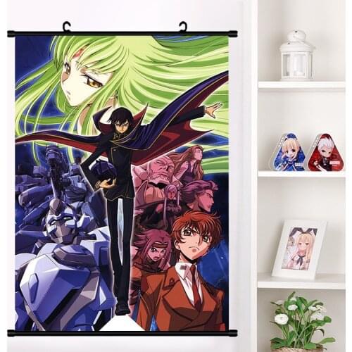 Hot Anime CODE GEASS Lelouch Lamperouge Kallen Stadtfeld C.C. Wall Scroll Mural Poster Wall Hanging Poster Home Decor Collection