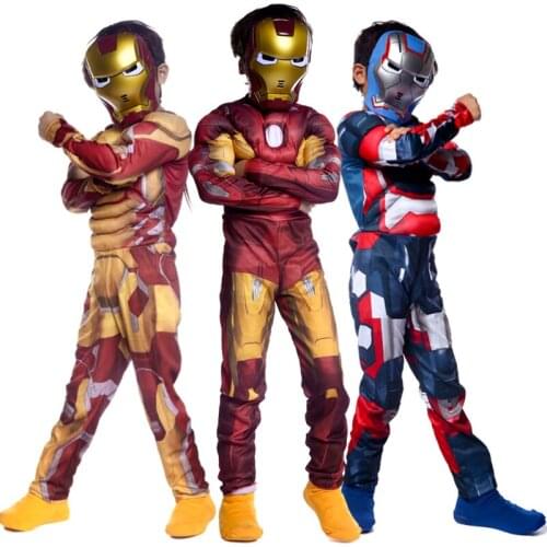 Classic Superhero Costume Boys Muscle Jumpsuit Book Week Childrens Day Purim Christmas Party Fancy Dress