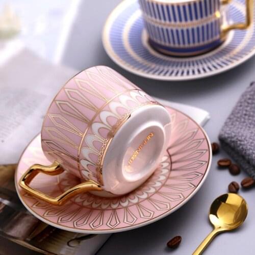 Creative Geometric Ceramic Mugs With Gold Handle Handmade Coffee Cups Shaped Tea Milk Mug Cup Unique Gifts Home Decor