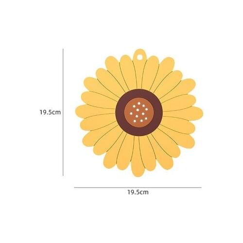 Wonderlife Creative Sunflower Round Soft PVC Coasters Bowl Pad Insulation Placemats Table Padding Cup Mats Kitchen Decoration