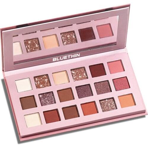 18 Colors Matte Shimmer Long Lasting Mineral Powder Eye Shadow Makeup Cosmetic Kit Waterproof Glitter Eyeshadow Palette TSLM1