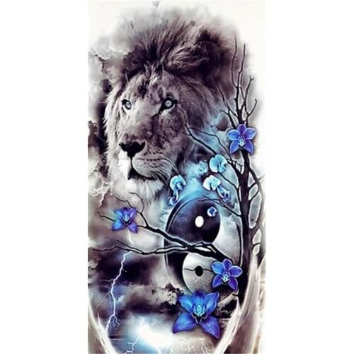 5D DIY Diamond Painting Lion Cross Stitch Kit Full Drill Square Round Embroidery Mosaic Art Picture of Rhinestones Wall Decor