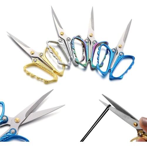 1Pcs High Quality Colorful Stainless Steel Scissors Classic Craft Sewing Handicraft Scissor for DIY Jewelry Making Tools