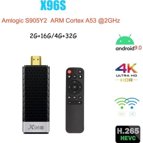 X96S Smart Tv box Android 9.0 TV Stick Amlogic S905Y2 DDR3 4GB 32GB 2.4G 5G Wifi 4K BT 4.2 TV Dongle Set Top Box Media player