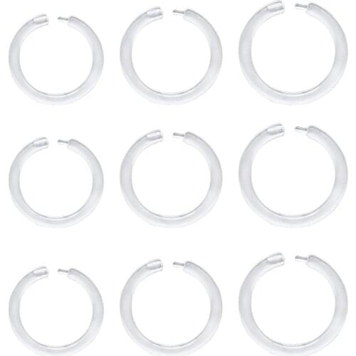 Clear Septum Nose Rings Hoop Retainer Bioflex Cartilage Tragus Helix Earring Piercing Clicker Hoop for Work 14G 16G 18G Inner