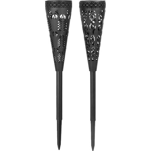 2x Solar Garden Light PIR Motion Sensor RGB LED Stake Lawn Lamp IP65 Step Stair Light Hollow Design Courtyard Landscape Lamp