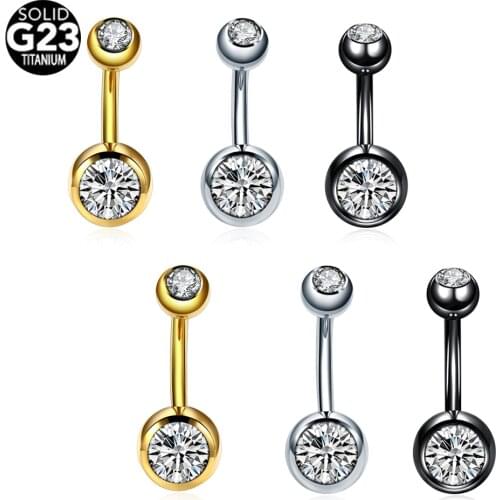 1PC Titanium Piercings 14G Navel Belly Button Piercing Crystal Gem Ombligo Piercing Helix Dangle Earring Piercings Body Jewelry