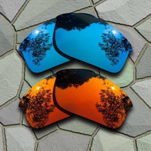 Sky Blue&Red Orange Sunglasses Polarized Replacement Lenses for Oakley Bottle Rocket