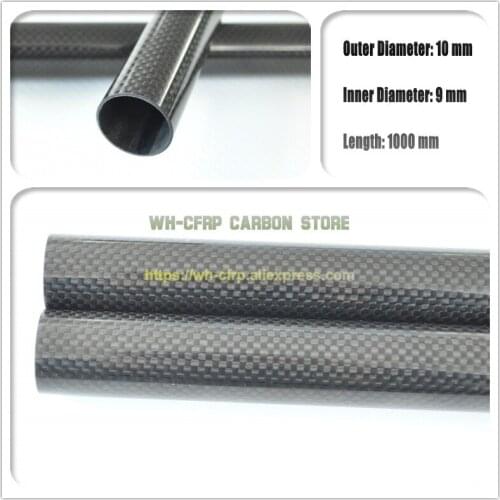 10mm x 9mm x 1000mm Carbon fiber tube, with 100% full carbon, Japan 3k improve material Quadcopter Hexacopter 10*9