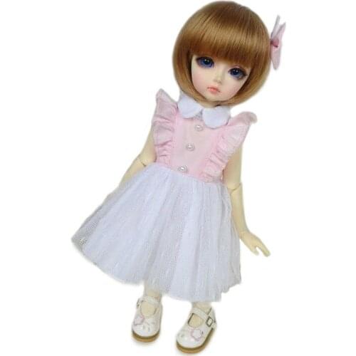 [wamami] 108# Pink & White Clothes/Dress Bow 1/4 MSD DOD BJD Dollfie