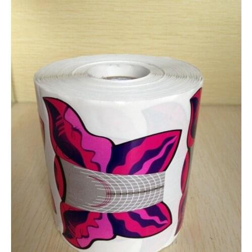 XXL Big Size 500pcs in 1 Roll Butterfly-shape Self Adhesive Gel Nail Extension Nail Forms for Acrylic Nails Tips-Purple