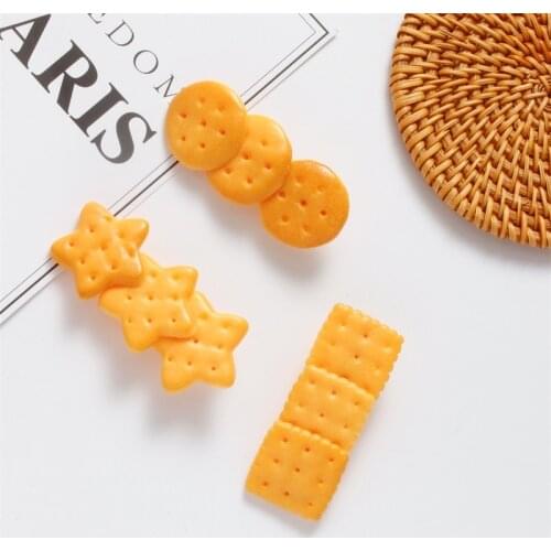 Cute Simulation Biscuit Hairpin for Women Sweet Star Round Square Geometric Hair Accessory Korean Fashion Girl Gift New 2021