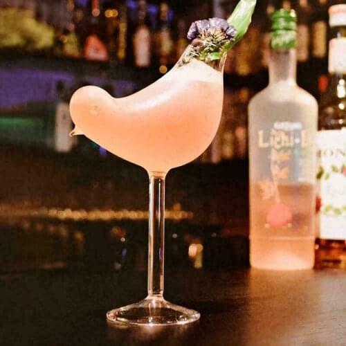 1pc Glass Cup Novel Durable Transparent Lightweight Bird Shape For Cocktail Wine Champagne Red Wine Glass Goblet Bar Home Party