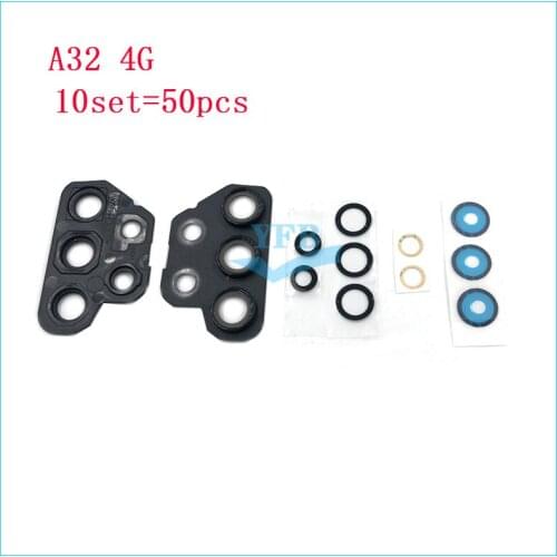 10set For Samsung Galaxy A32 4G Rear Camera Lens Glass Cover Frame Ring Holder Braket Assembly