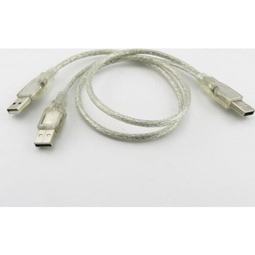 1x USB 2.0 A Male to Dual USB 2.0 A Male Plug Sync Data Charging Y Splitter Cable Cord 70+20cm