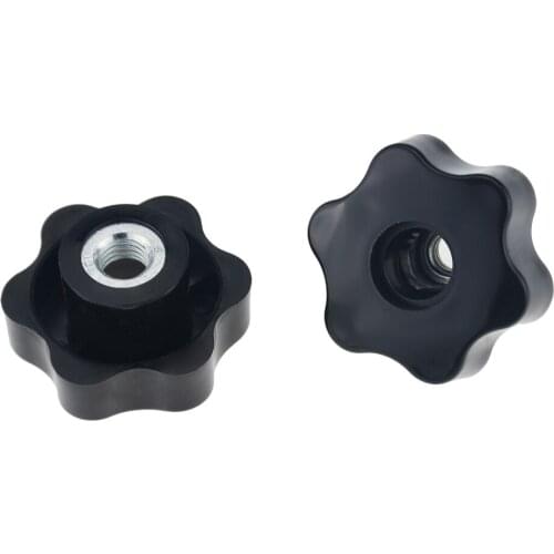 2PCS M10 M12 M14 M16 Through Hole Six Star Type Plum Bakelite Hand Tighten Nuts Handle Star Mechanical Thumb Nut