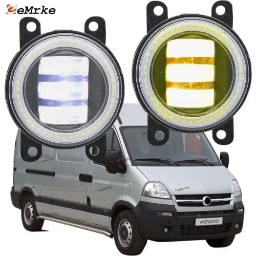 2X Led Angel Eye DRL for Opel Vauxhall Movano A Facelift FL 01/2004-2009 2010 LED Fog Lights Lamp Lens Daytime Running Light
