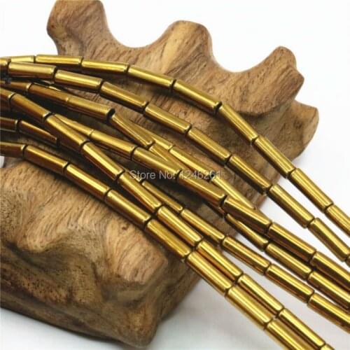 4x9mm Gold-color Cylinder Crystal Tourmaline Accessories Crafts Loose DIY Beads Stone Women Jewelry Making Christmas Gifts Girls