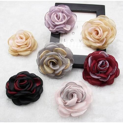 5pcs Clothing Accessories Flowers Two-color Beach Shoes Flower Hairpin Jewelry Accessories Fabric Corsage