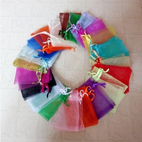 7x9cm Organza Bag 500pcs Jewelry Packaging Display Jewelry Pouches Gift Bags For Wedding Drawstring Bag Woman Travel Storage Bag