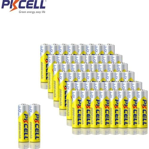 50PCS PKCELL Bulk Rechargeable NiMH AA 2000mAh 1.2V Over 1000 times cycles Battery For Camera Flashlight Electric Toys
