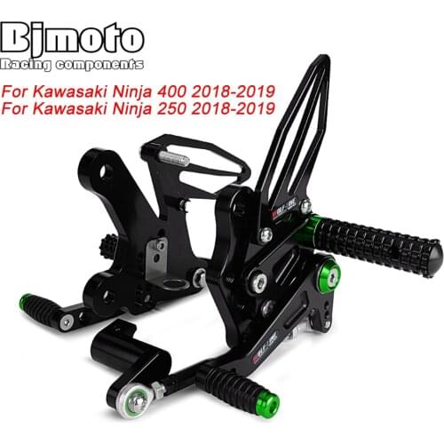 BJMOTO Motorcycle CNC Adjustable Rear Set Rearsets Footrest For Kawasaki Ninja 400 250 Ninja400 Ninja250 2018-2019