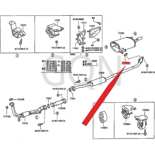 Central exhaust pipe gasket 1993-Toy ota CAR INA EDC ORO NAE XIV WIN DOM exhaust pipe interface gasket exhaust pipe gasket
