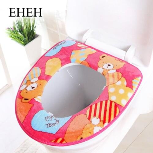 EHEH Cartoon bear warm Soft Washable toilet seat cover Mat children Mat Seat Case Toilet Lid Cover for Home Decor Closestool