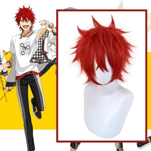 Game Ensemble Stars Cosplay Wigs Amagi Rinne Cosplay Wig ES Crazy B Heat Resistant Synthetic Wig Red Hair Cosplay Accessory New