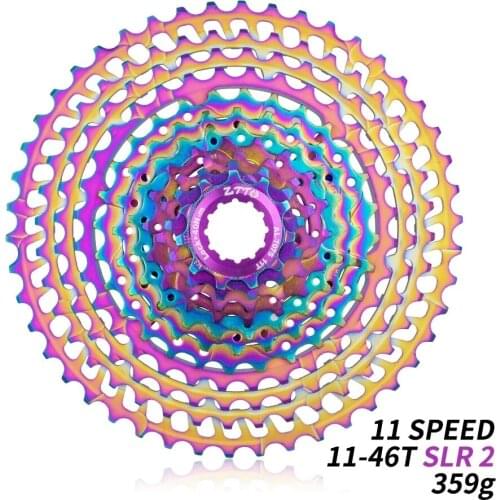 MTB 11 Speed 11-46T Colorful SLR2 Cassette Bicycle Freewheel k7 HG Compatible UltraLight CNC Bike Sprocket For GX X1 NX M8000