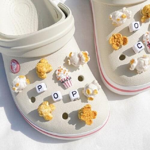 Fashion All-match Shoes Charms for Croc Lovely Popcorn Charms for Crocs DIY Bundle Quality Clogs Shoe Buckle 2021 New Arrivals